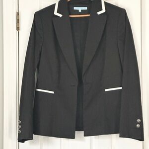 ANTONIO MELANI Elegant Black Blazer with White Accents